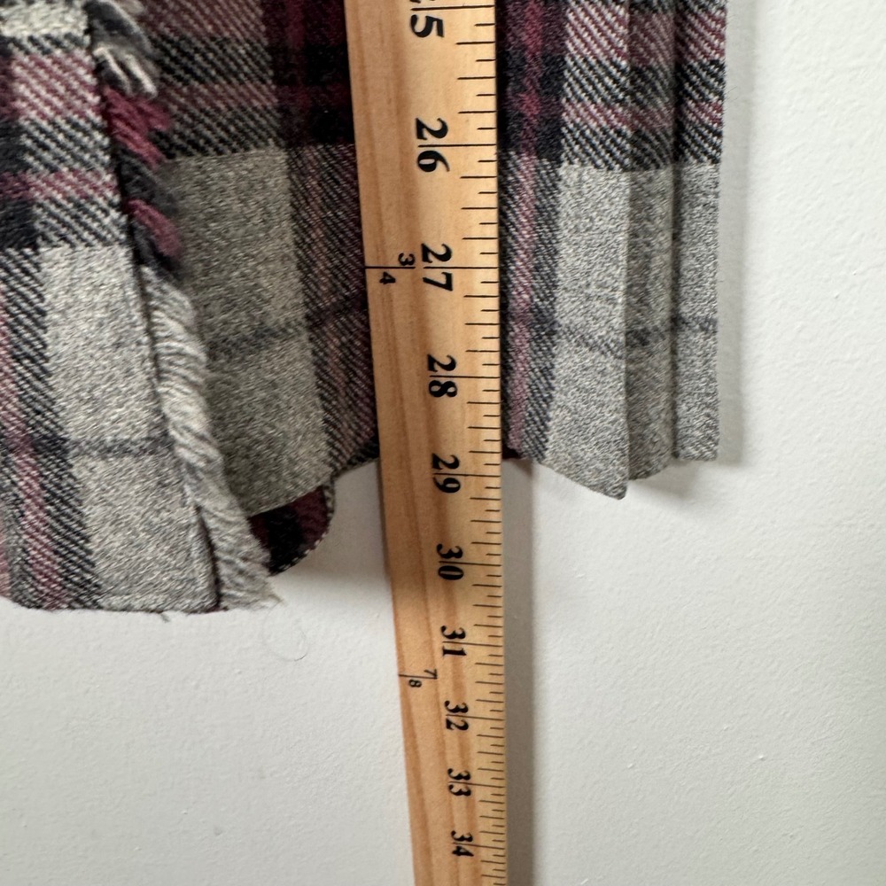 Vintage Pure New Wool Plaid Kilt Skirt Grey Burgundy Made in UK Adjustable 28-30 - Picture 6 of 6